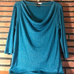 Focus Lifestyle Sparkly Blue Blouse SZ-M